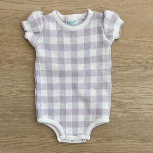 Elegant Baby Lilac Checkered Bodysuit